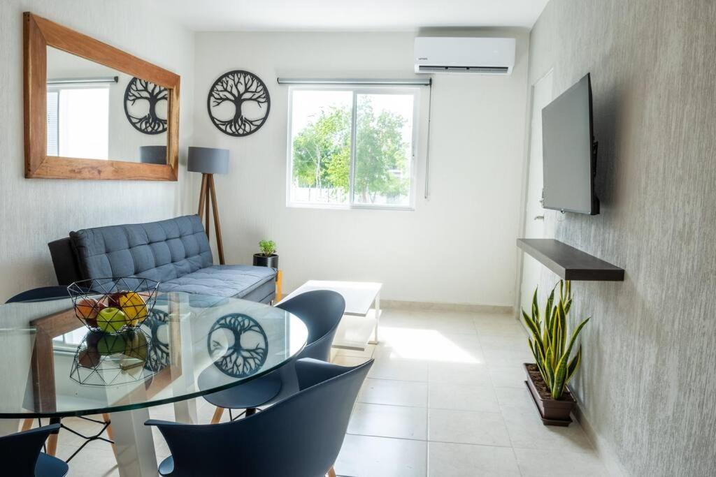 Apartamento Depto 2 Rec. Con Vista A La Piscina En C. Privada Playa del Carmen